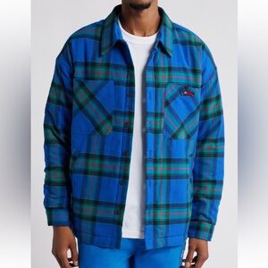 New Ice cream Big Boy Plaid Cotton Flannel Graphic Shacket